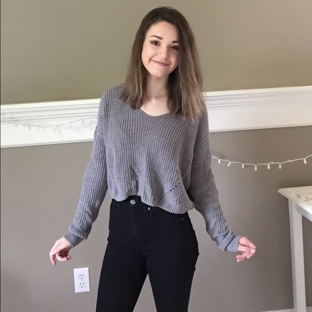 🍁Grey Wild Fable Crop Sweater